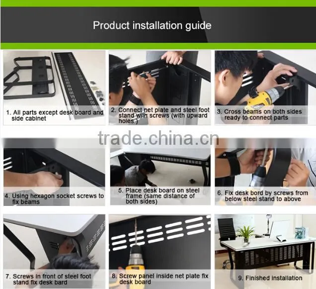 New design hot sale 4 seat wooden used standard sizes of workstation