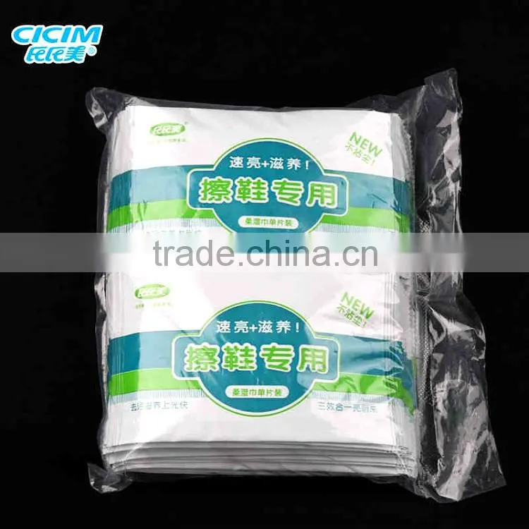 New type of wet tissue for polishing shoes with individual package