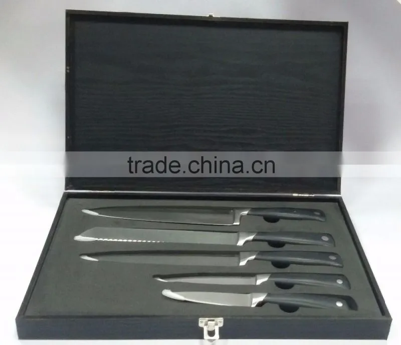 High-grade wooden box packaging six sets of stainless steel chef knife fruit knife