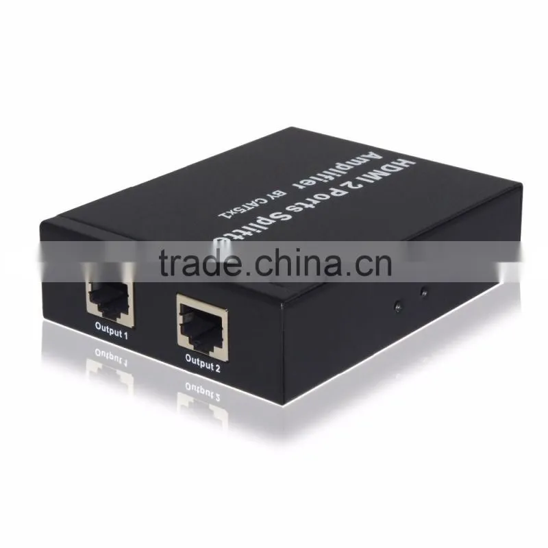 high speed hdmi splitter 1x2 home theater sound system 1 in 2 out hdmi spliter by cat5e/6 cable UTP support 3D