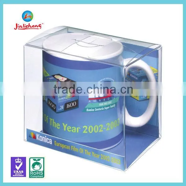 Custom clear plastic box for mug ,coffee mug packaging box gift box