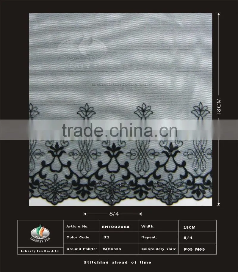 POLYESTER WITH LUREX EMBROIDERY LACE