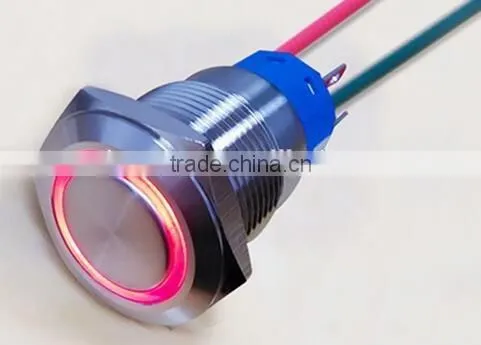 2014 New hot sale 19mm metal Push button switch with LED manufacture China
