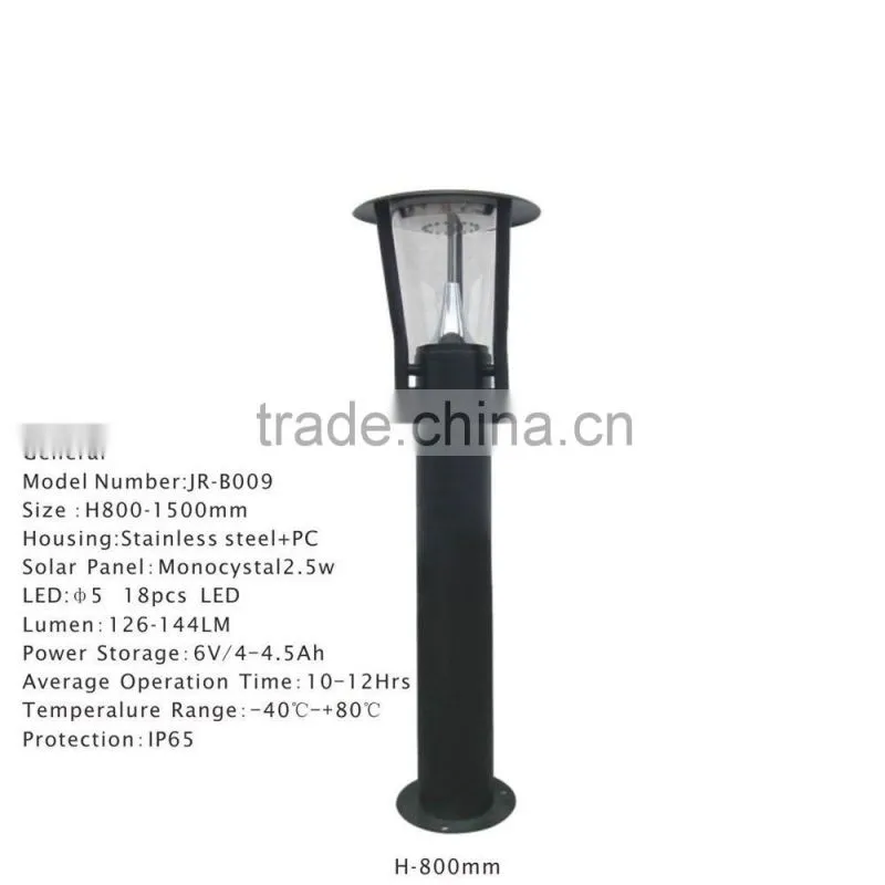 JR-B009 2016 hot sale stainless steel solar lawn light solar garden light