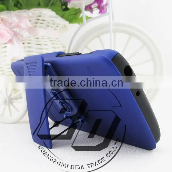 New Design Classical Combo Heavy Duty Hybrid Rugged Rubber Gel Armor Case with Belt For LG L80