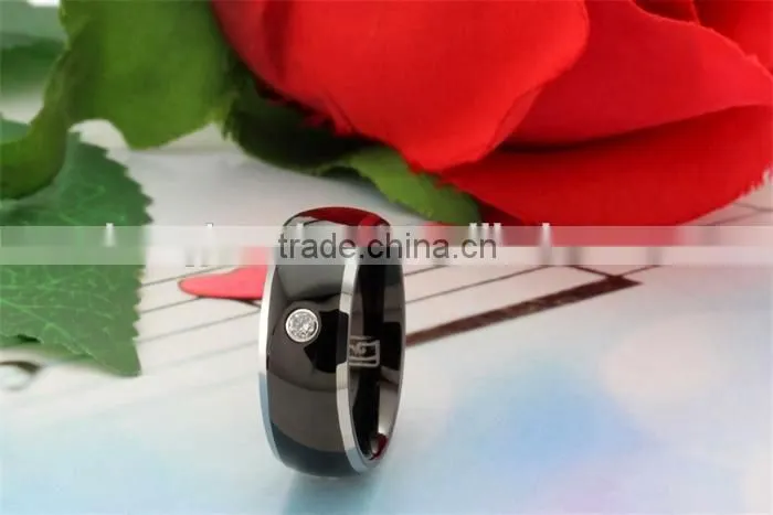 2015 New black diamond ceramic rings for engagement