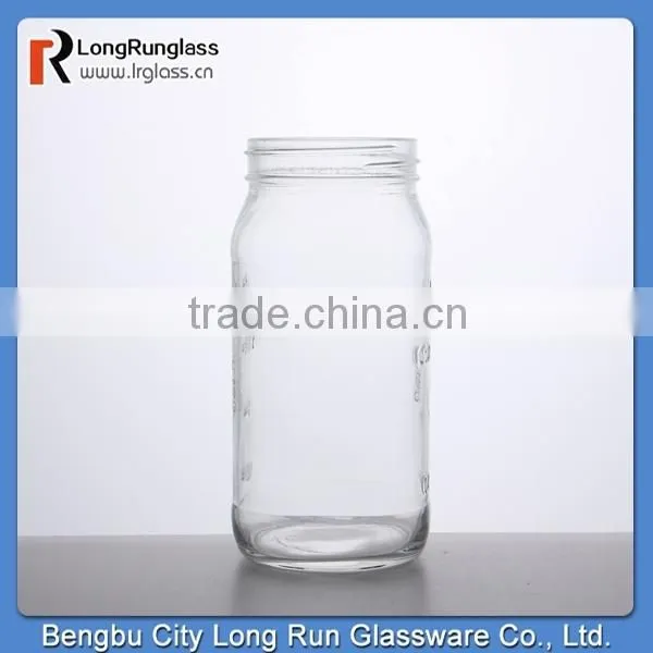 LongRun wholesale 1L square measure transparent milk glass jar