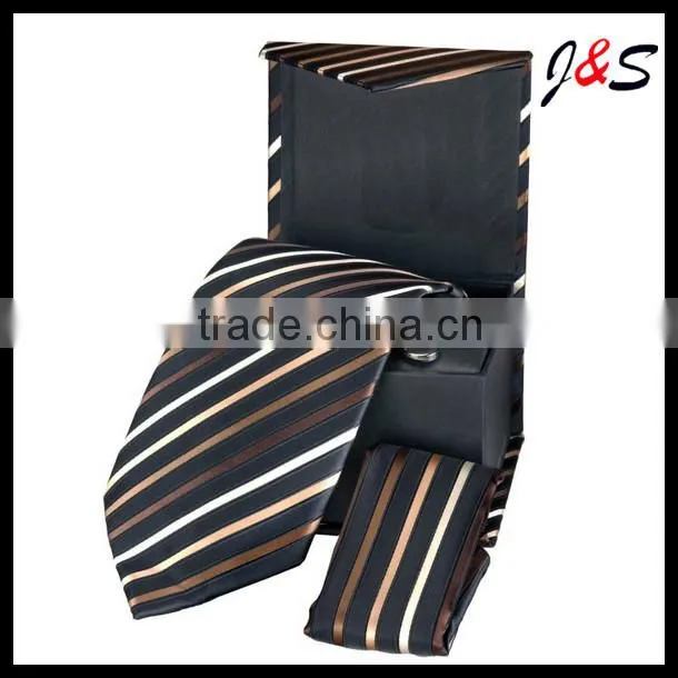 fashion 100%silk or 100% polyester tie and cufflinks set 013