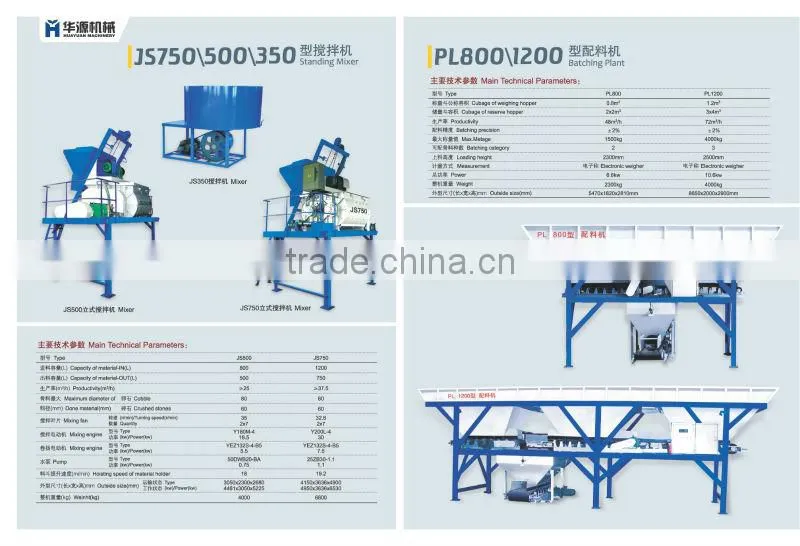 manual press brick block machine HYM-JS500 concrete mixer