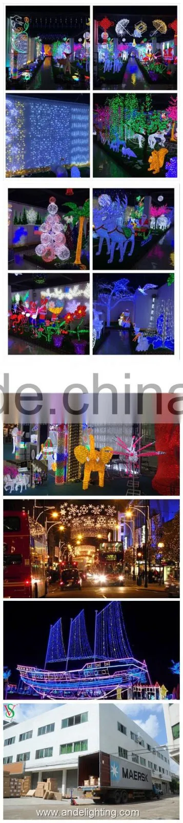 220-240V 10mm 5 stars round holiday led rope lighting