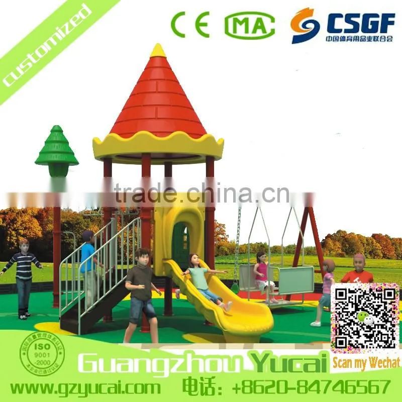 kids amusement park plastic outdoor swing playground slides equipment