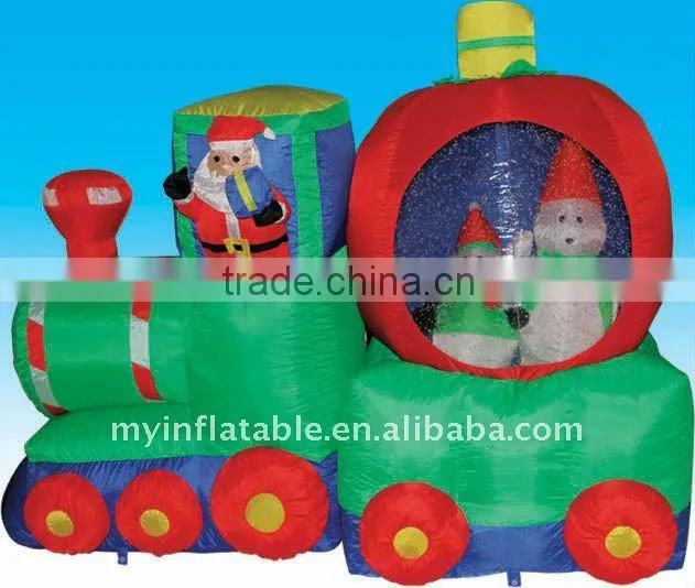 Christmas santa on tractor