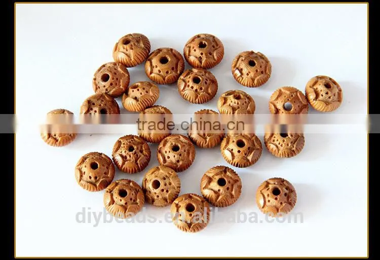 10x14mm lotus flower buddha wood round beads for bracelet making