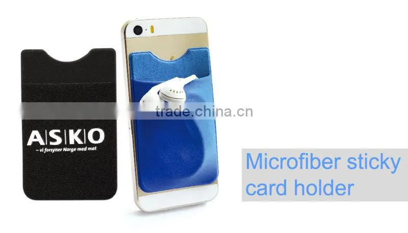 Sticky cellphone card poket Touch U mobile phone stand with silk print logo