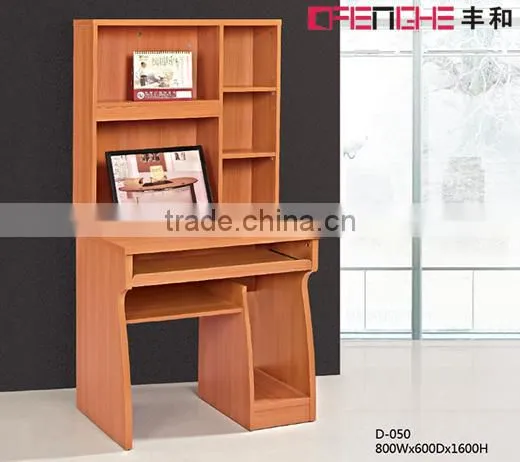 modern wood computer table, computer table with bookshelf, office table
