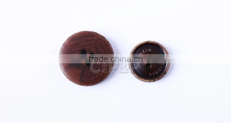 Brown 4 holes sewed custom logo engraved resin fashion button
