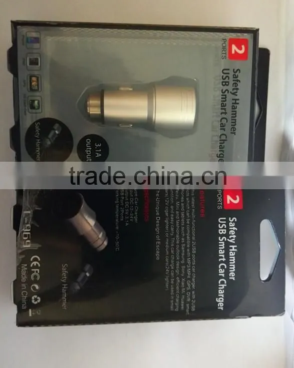 2 port usb car charger for mobile phone