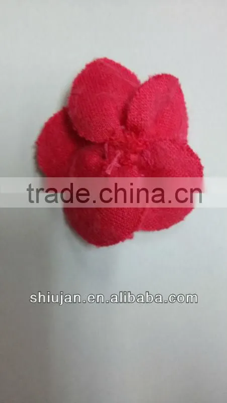 red five petal fabric flower
