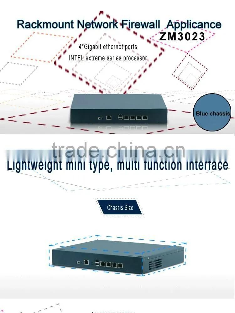 ZM3023-M5V_B -1U Atom D525 4*Lan network server ,1U Rackmount router Server Firewall Appliance