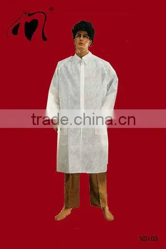 non-woven fabric white disposable gown