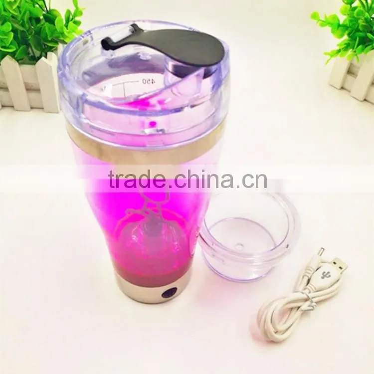 Personalized colorful vortex mixer protein Shaker Bottle Li-ion USB Rechargeable Battery Electric Protein joyshaker Shaker Cup