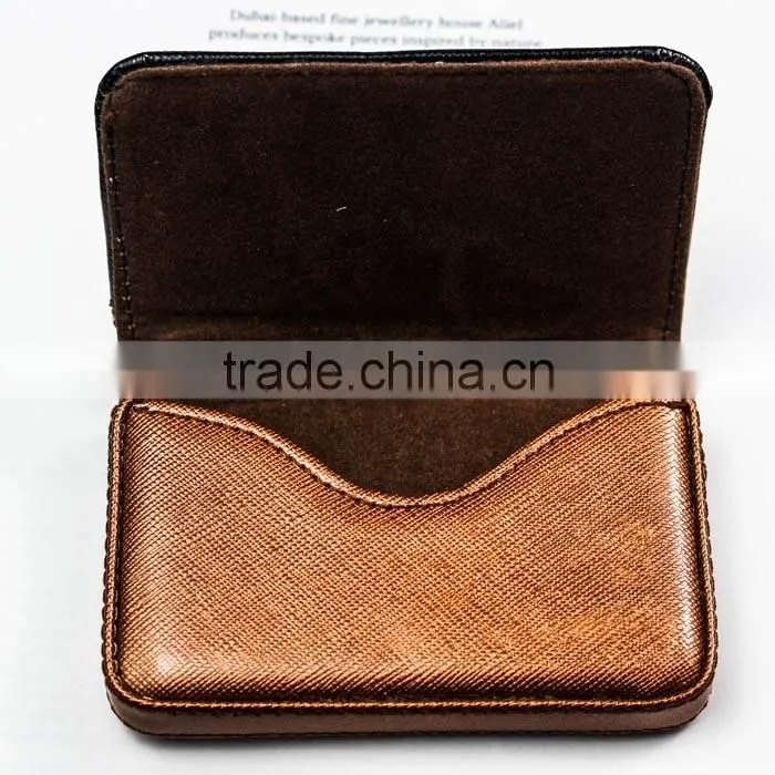 Luxury gold color credit card holder with PU leather material as promotional gift