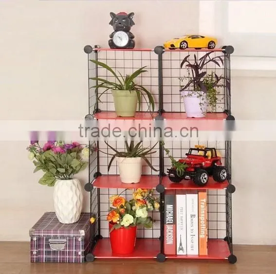flower shelf rack,cube small bookshelf,beautiful iron wire grid shelves