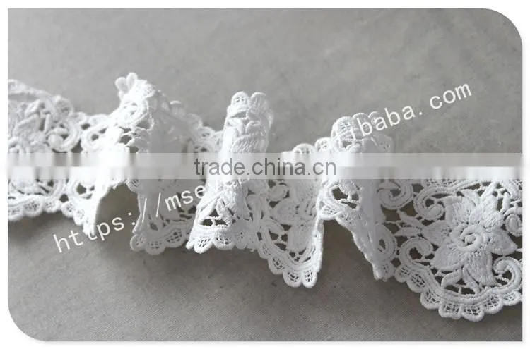 New arrival polyester water soluble embroidery saree lace and border wholesale