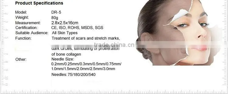 LED derm roller phone roller with 4 bio lights galvanic derma roller