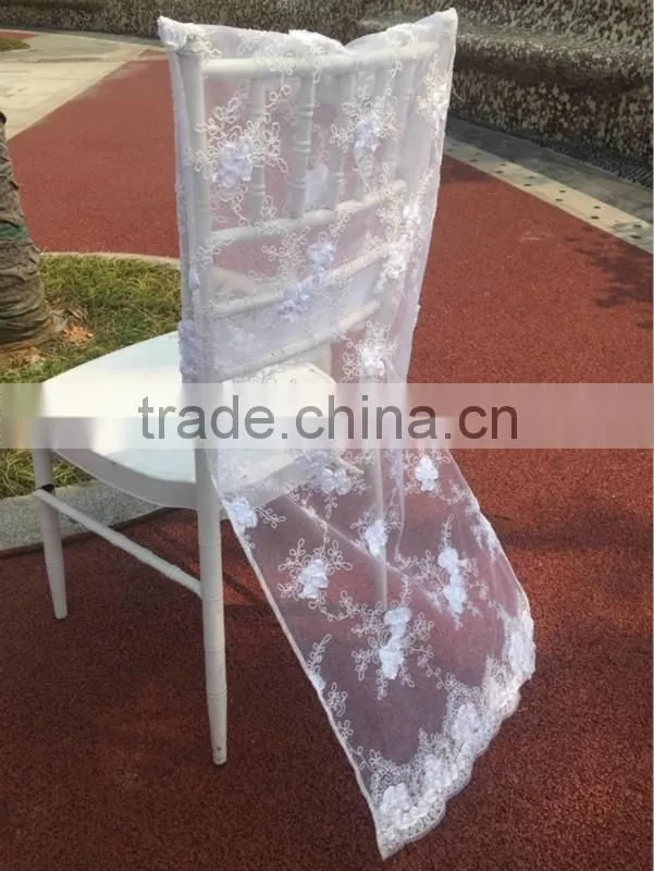 LGS024 wedding elegant cream white lace chair sash wholesale