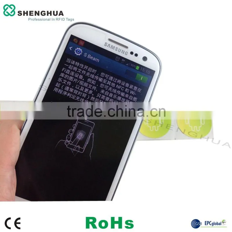 rfid 13.56mhz nfc sticker F08 nfc coin tag iso 14443a smart rfid label