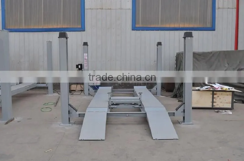 CE Approved Four Post Car Alignment Lift 4T Load