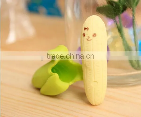 Nice and fashion skinning banana eraser with expression (2pcs)