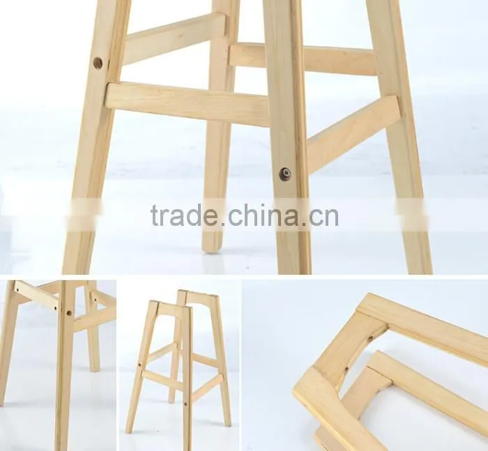 2015 antique wood and fabric high bar chair BAR00001