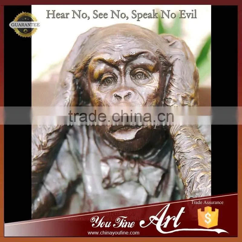 Garden Decorative Statue Bronze Monkey Statues on Beach