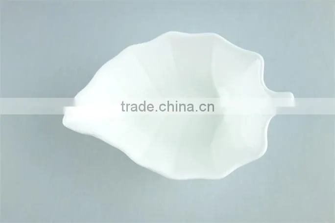 beautiful small white porcelain leaf-shaped plate