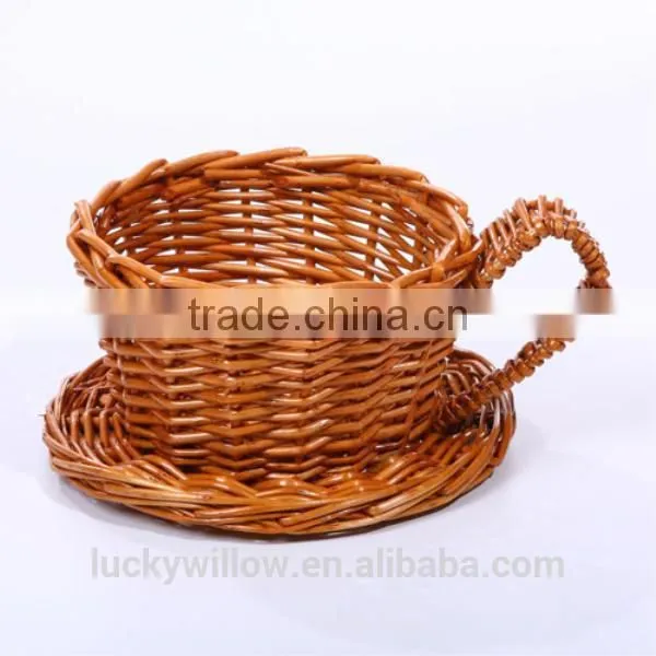 Vintage wicker cup, wicker tea cup