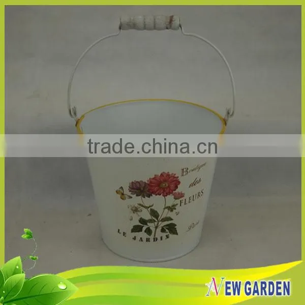 Unique Luxury Handicraft High Quality Barrel Flower Pots With Handles