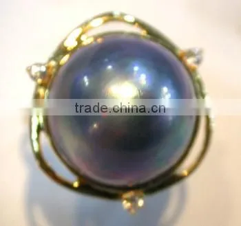 Beautiful real natural pearl ring Tahitian Pearl Ring