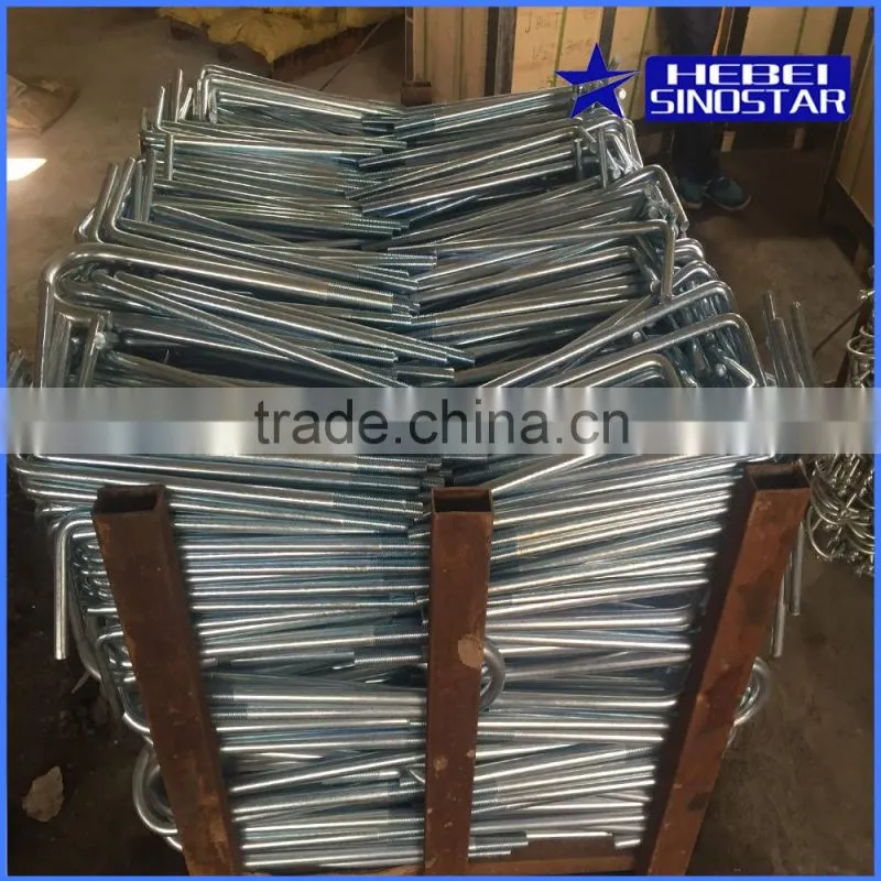 Bending Galvanized Fondation bolt with boiling black