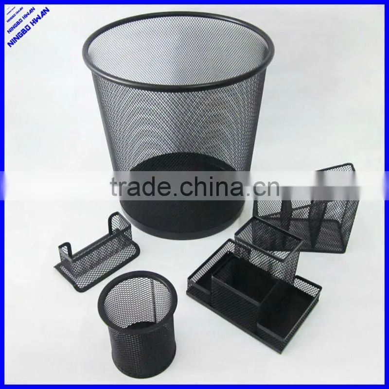 big size round metal mesh wire office paper waste basket