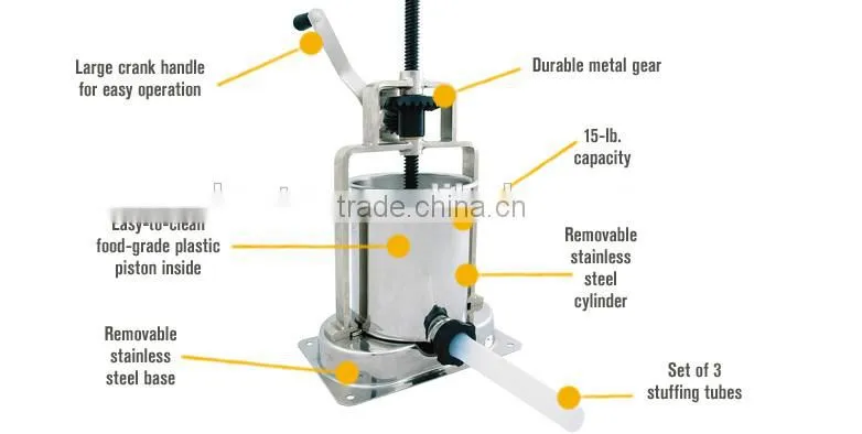 new style Stainless steel 5LB Single Gear Vertical Sausage Stuffer