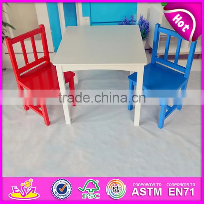 2015 Colorful wooden table and chair for kids,Children Study Table And Chair,Rounded corner study blackboard play table WO8G141