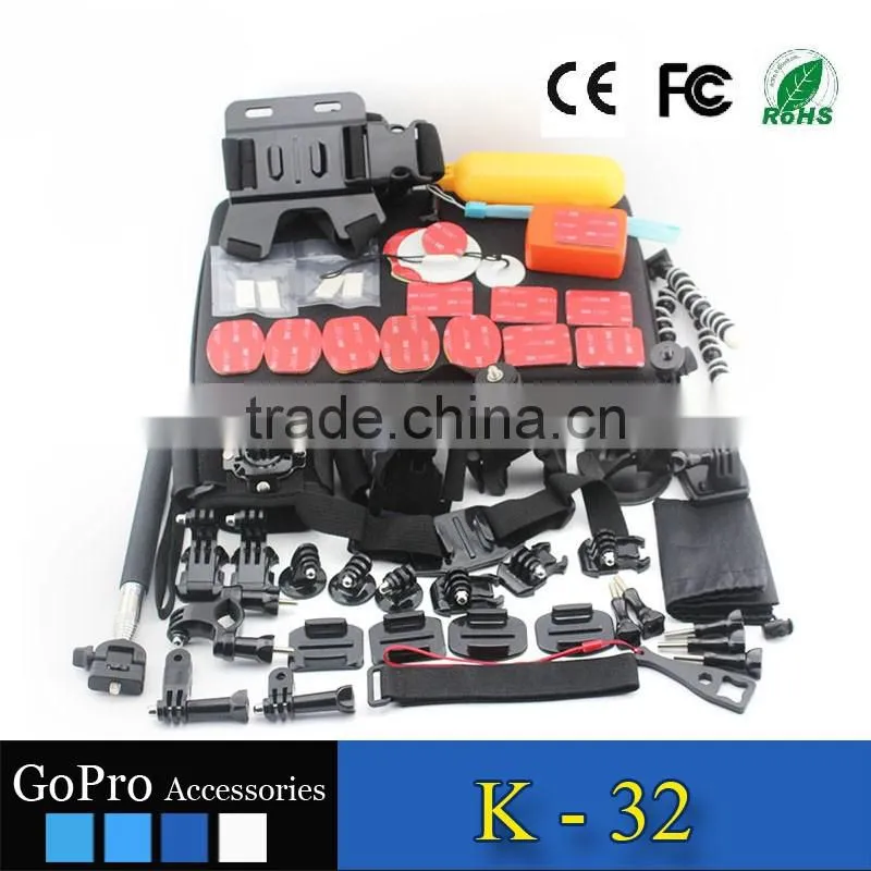 2016 hot selling products 52 in 1 kit used for gopros heros 4 accessories kit mount