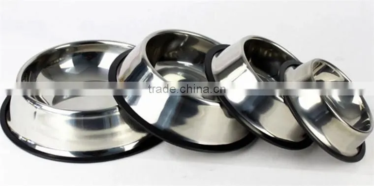 Good quality OEM Dog Bowl Pet Bowl With Rubber Ring And Stainless Steel Bowl Set