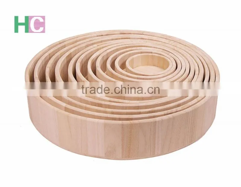 Unfinished Round Wooden Serving Tray