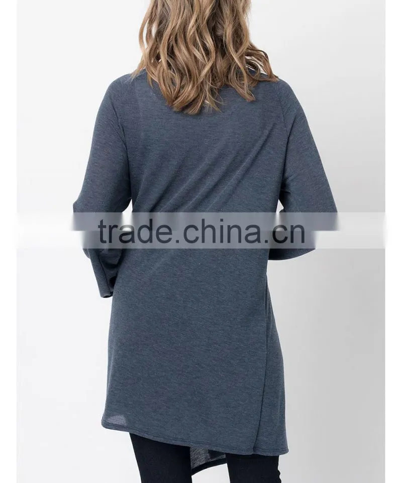 Soft Touch Stretch Fabric Classic Long Muslim Cardigan Fashion Navy Dusty Style Knitwear Cardigan Manufacturers