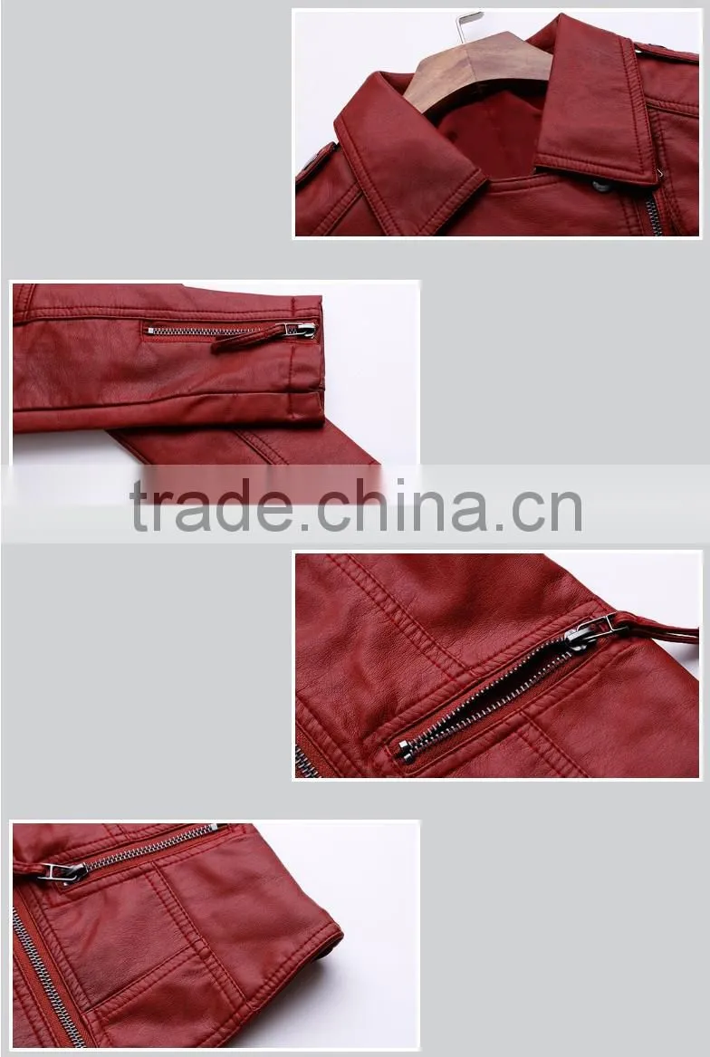 wholesale plus size autumn winter coat and jackets women 2017 winter apparel clothes high quality pu leather motorcycle jacket