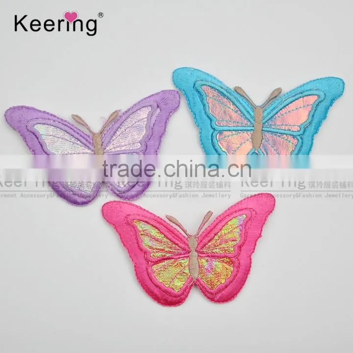 Factory Wholesale Pretty Butterfly Embroidery Patch Fabric Craft WEF-742