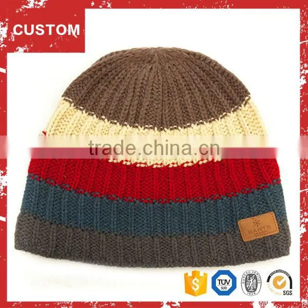 Wholesale High Quality Hip Hop Custom Leather Patch Beanies